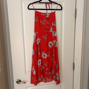 Floral Red Dress